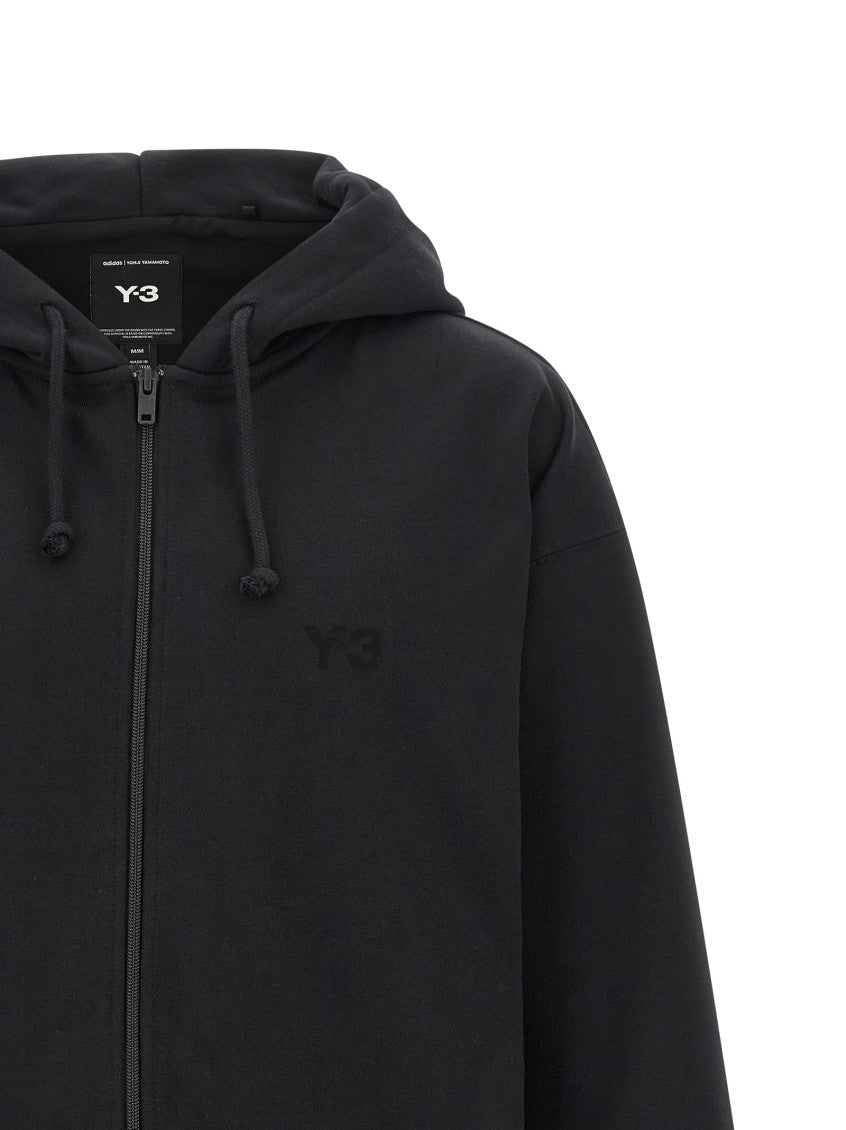 Black 'Y-3 Brushed Terry Zip' Hoodie 3