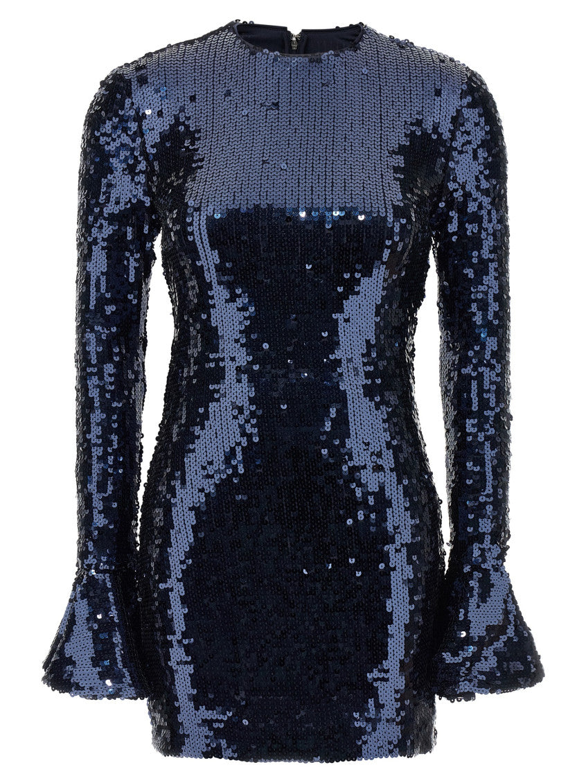 Blue Sequin Stretch Mini Dress 1