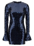 Blue Sequin Stretch Mini Dress 1