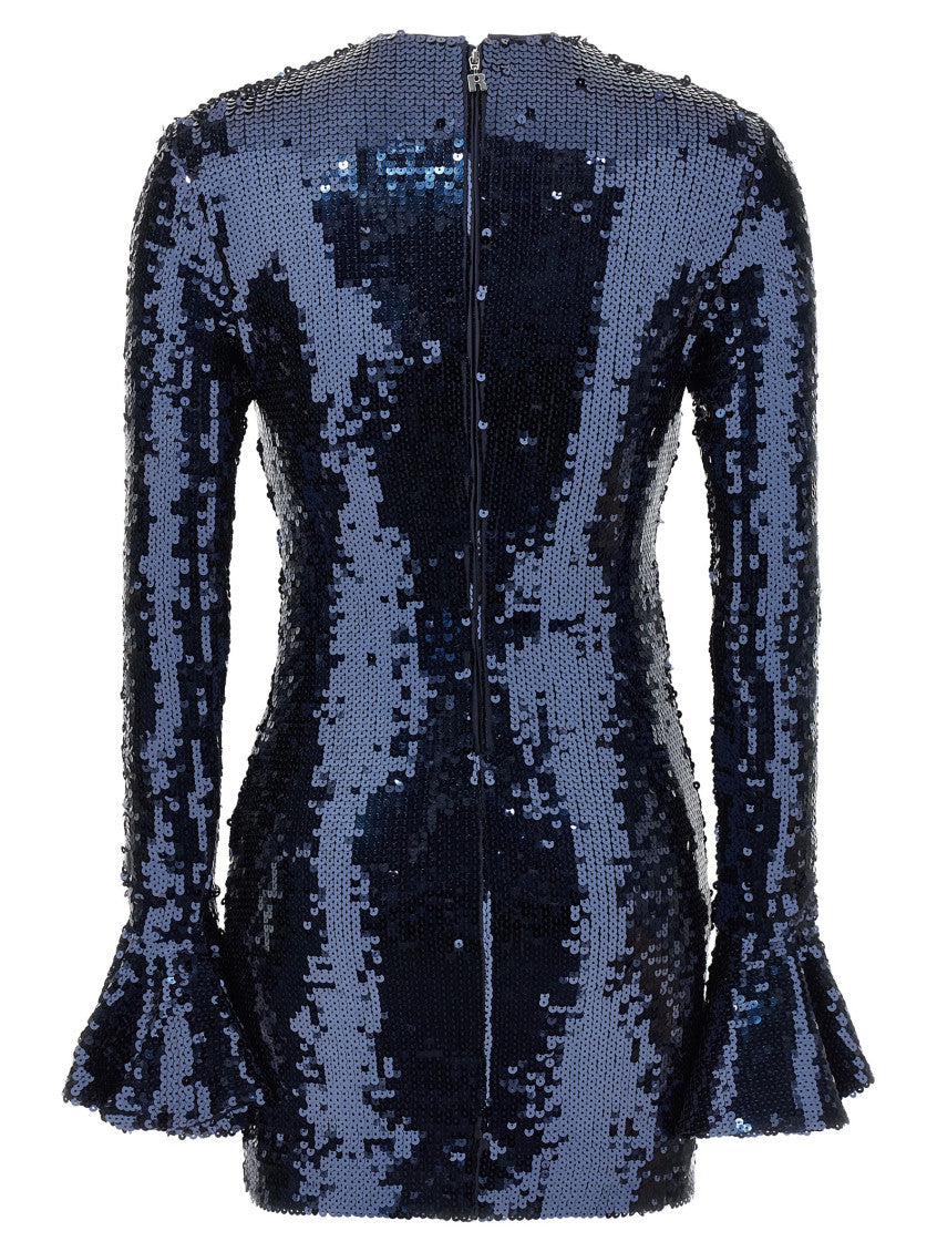 Blue Sequin Stretch Mini Dress 2
