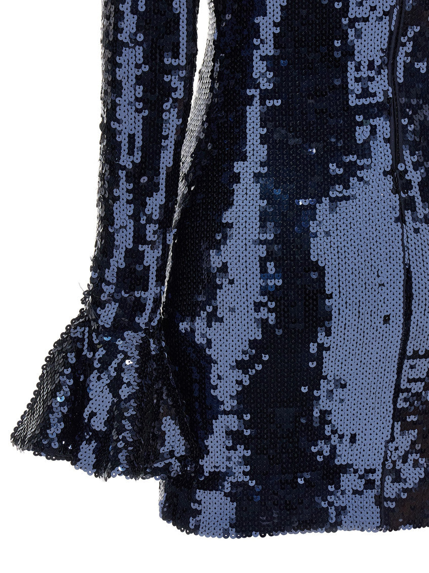 Blue Sequin Stretch Mini Dress 4
