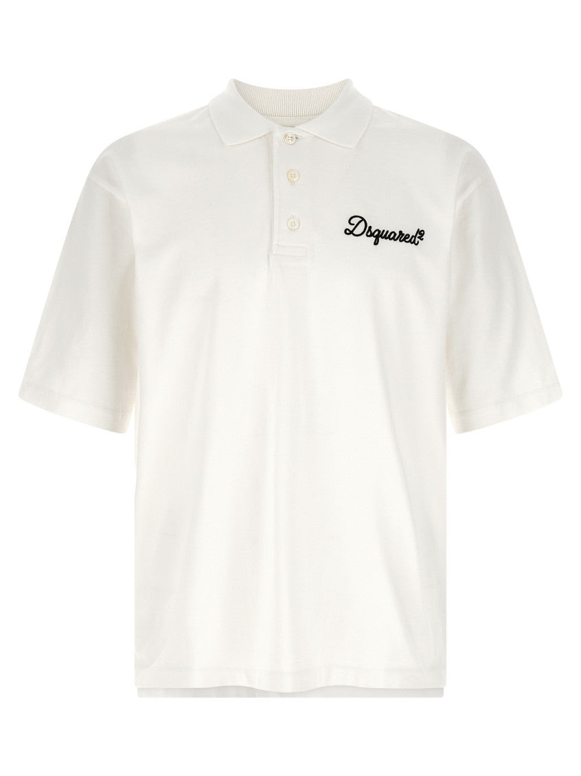 White Embroidery Logo Polo 1