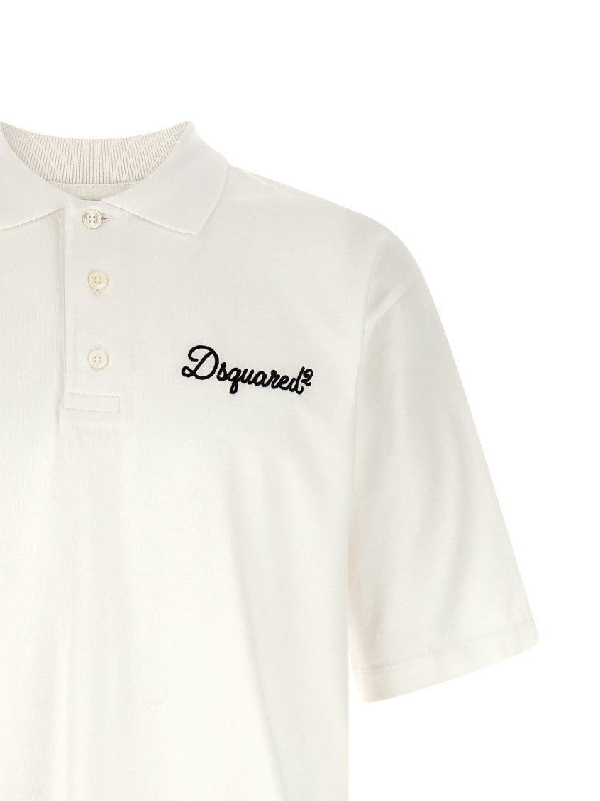White Embroidery Logo Polo 3