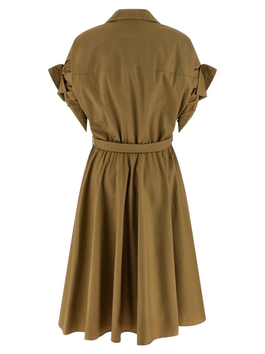 Green Shirt Collar Midi Dress 3
