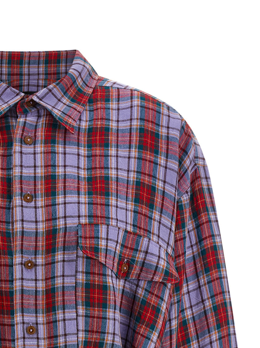 Multicolour Shirt Collar Check Mini Dress 3