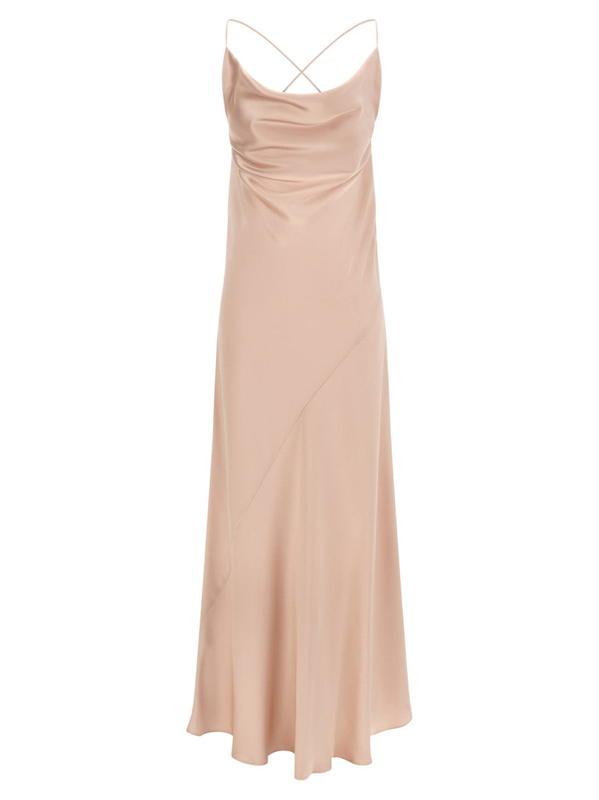 Pink Square Neck Sleeveless Maxi Dress 1