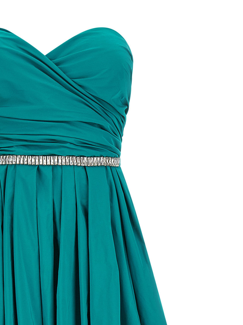 Green Sweetheart Neck Strapless Maxi Dress 3