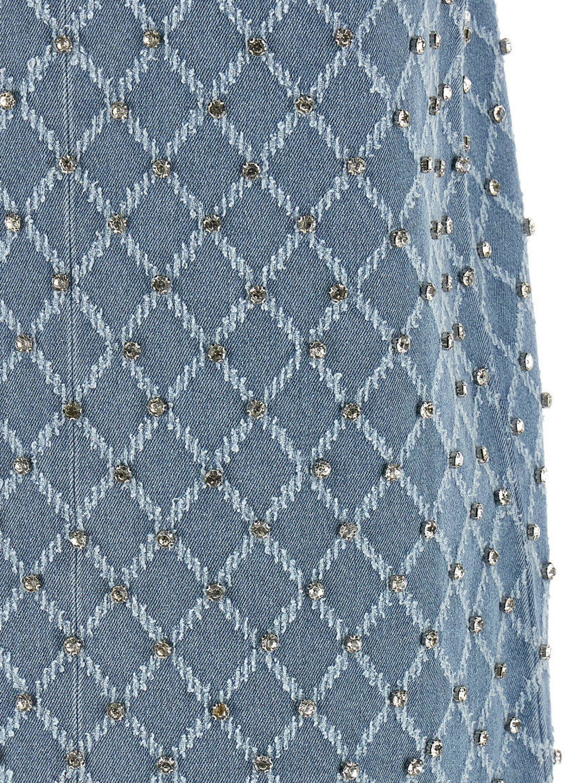 Light Blue Round Neck Embellished Mini Dress 4
