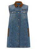 Blue Shirt Collar Logo Mini Dress 1