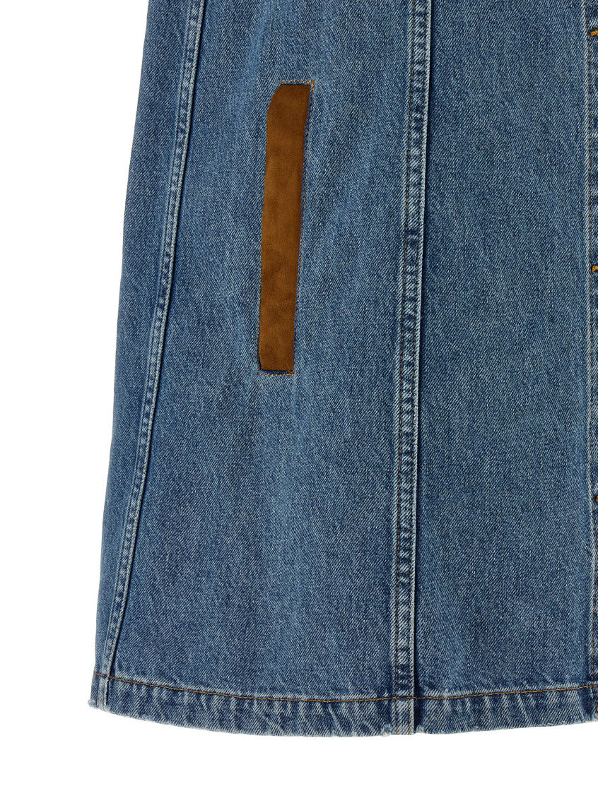 Blue Shirt Collar Logo Mini Dress 4