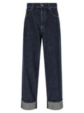Blue Logo Embroidery Jeans 1