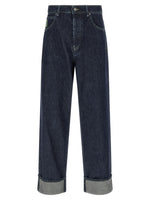Blue Logo Embroidery Jeans 1