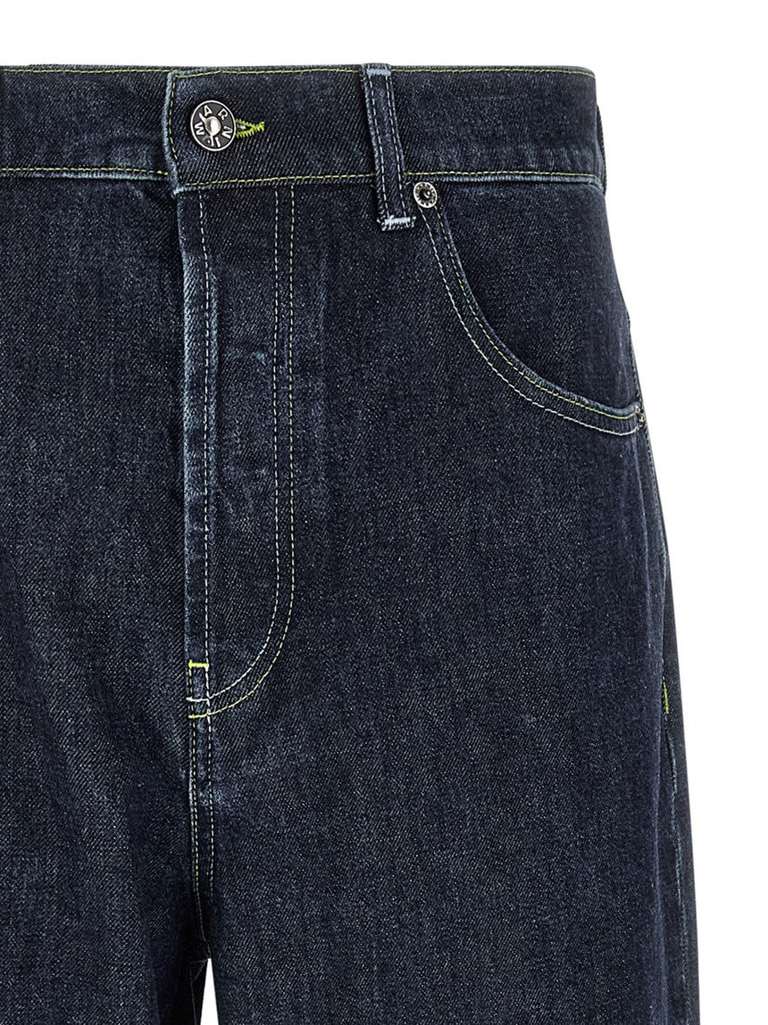 Blue Logo Embroidery Jeans 3