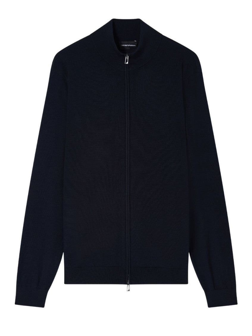 Blue Solid Zip Up Jacket 1