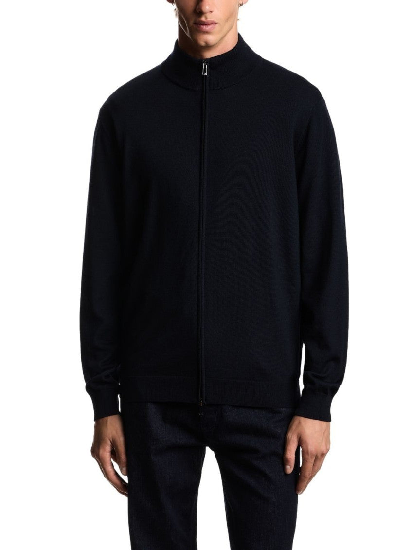 Blue Solid Zip Up Jacket 2