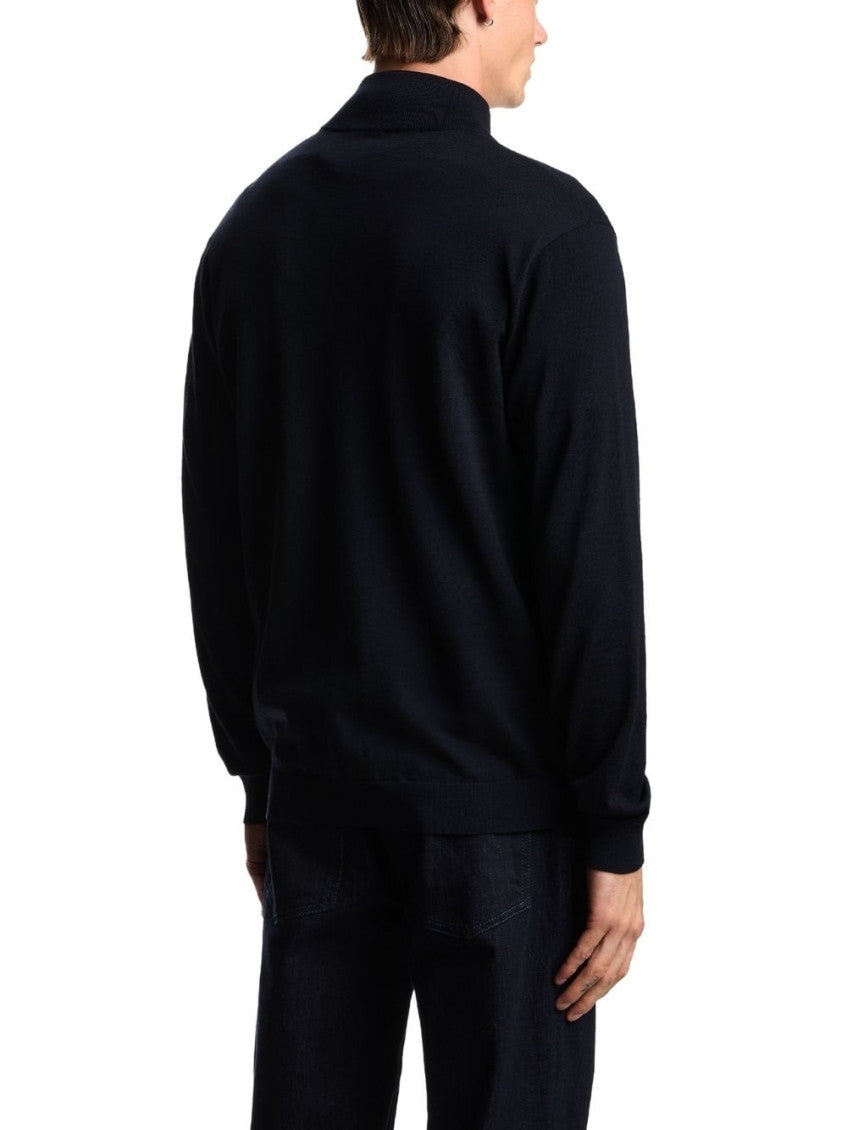 Blue Solid Zip Up Jacket 4