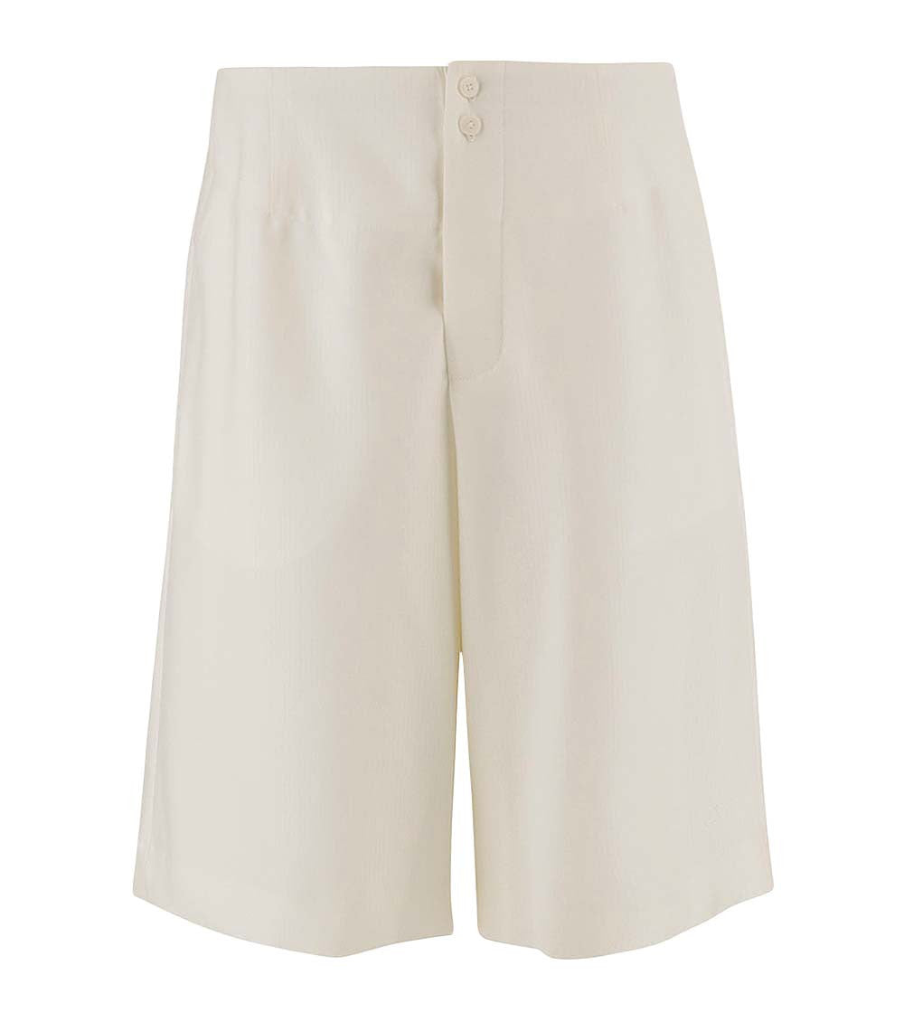 Beige Solid Shorts 1