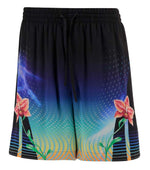 Multicolor Silk Graphic Print Shorts 1