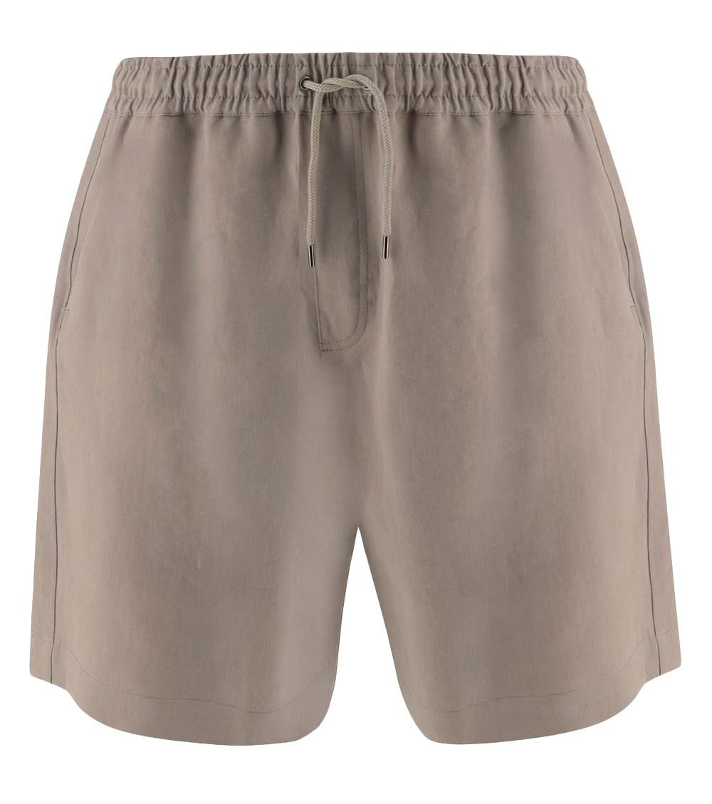 Beige Solid Shorts 1