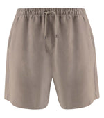 Beige Solid Shorts 1