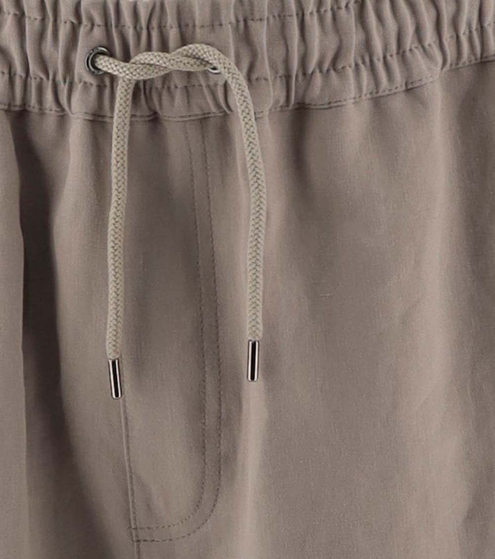 Beige Solid Shorts 2