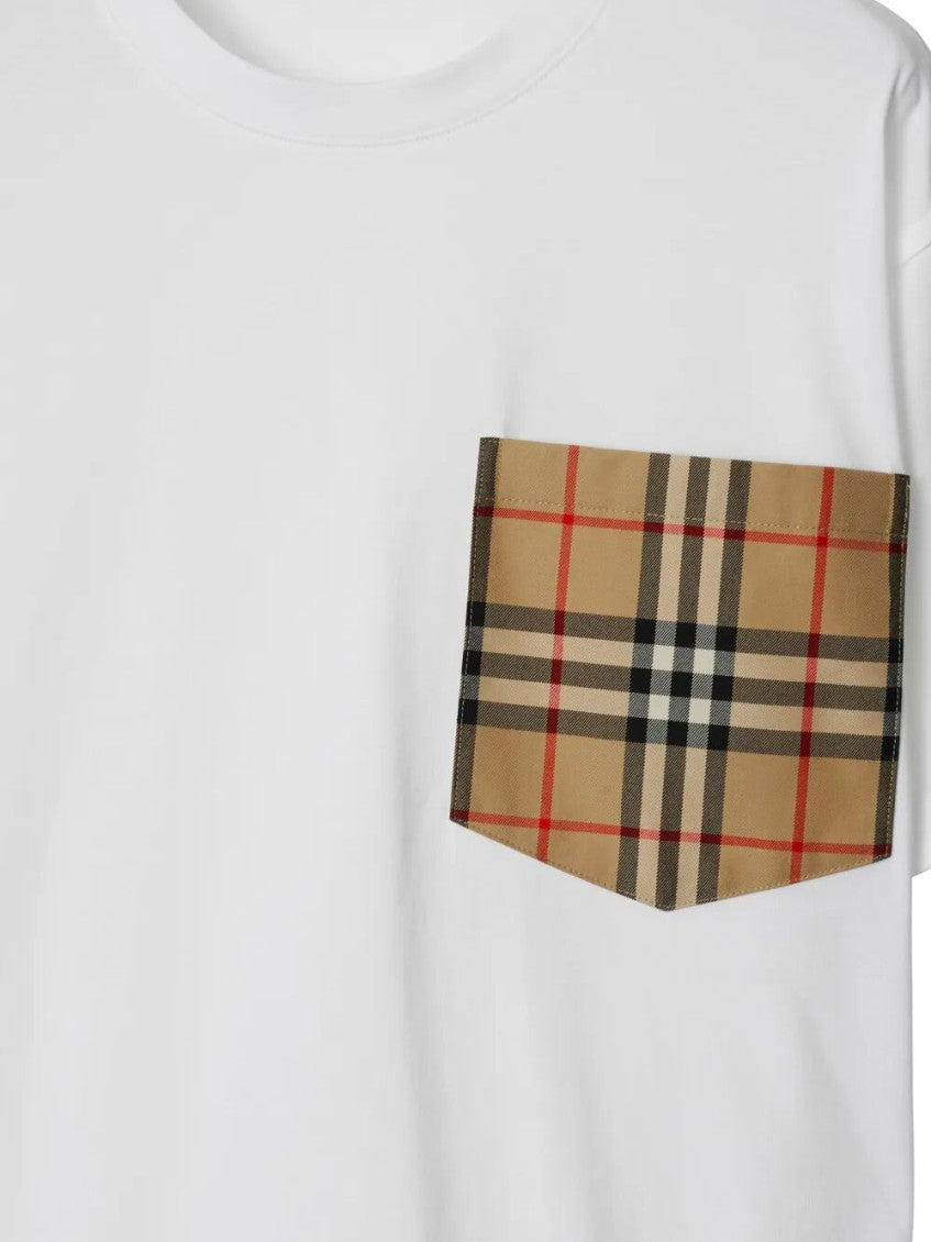 White Vintage Check Pocket T-shirt 5