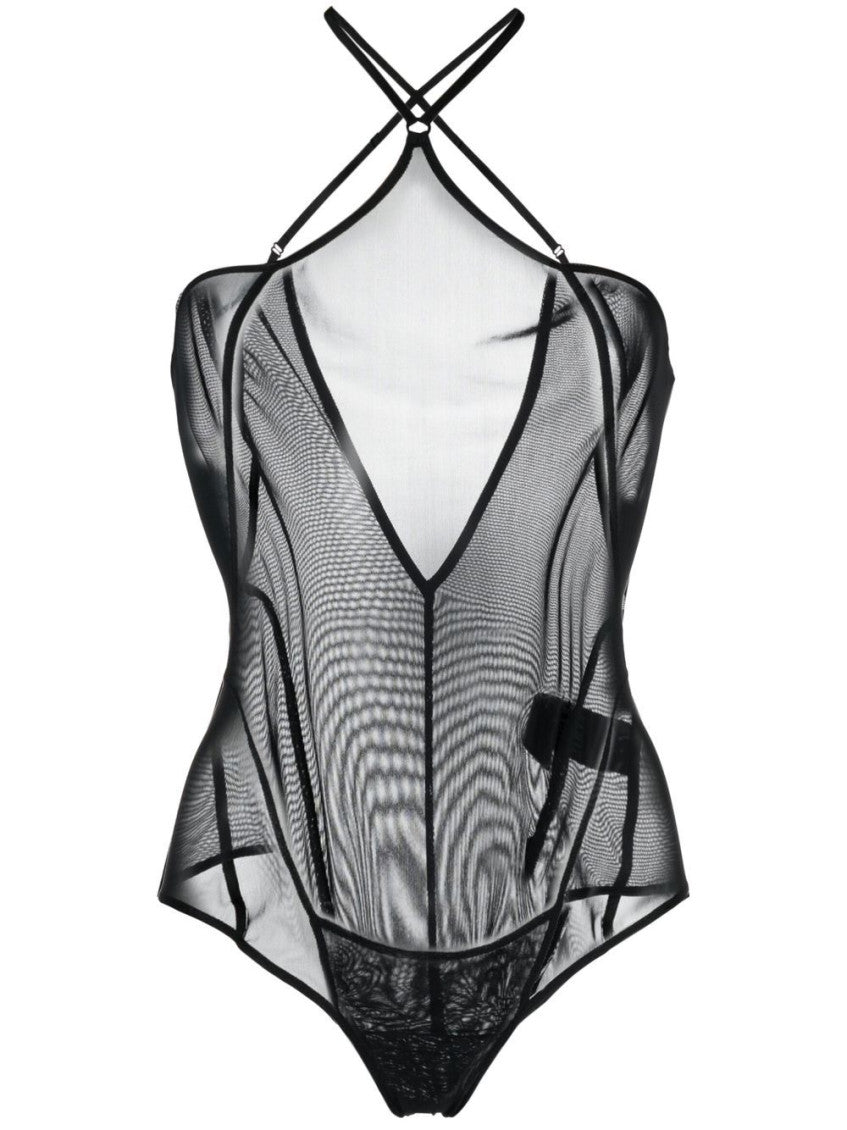Black Halter neck bodysuit 1