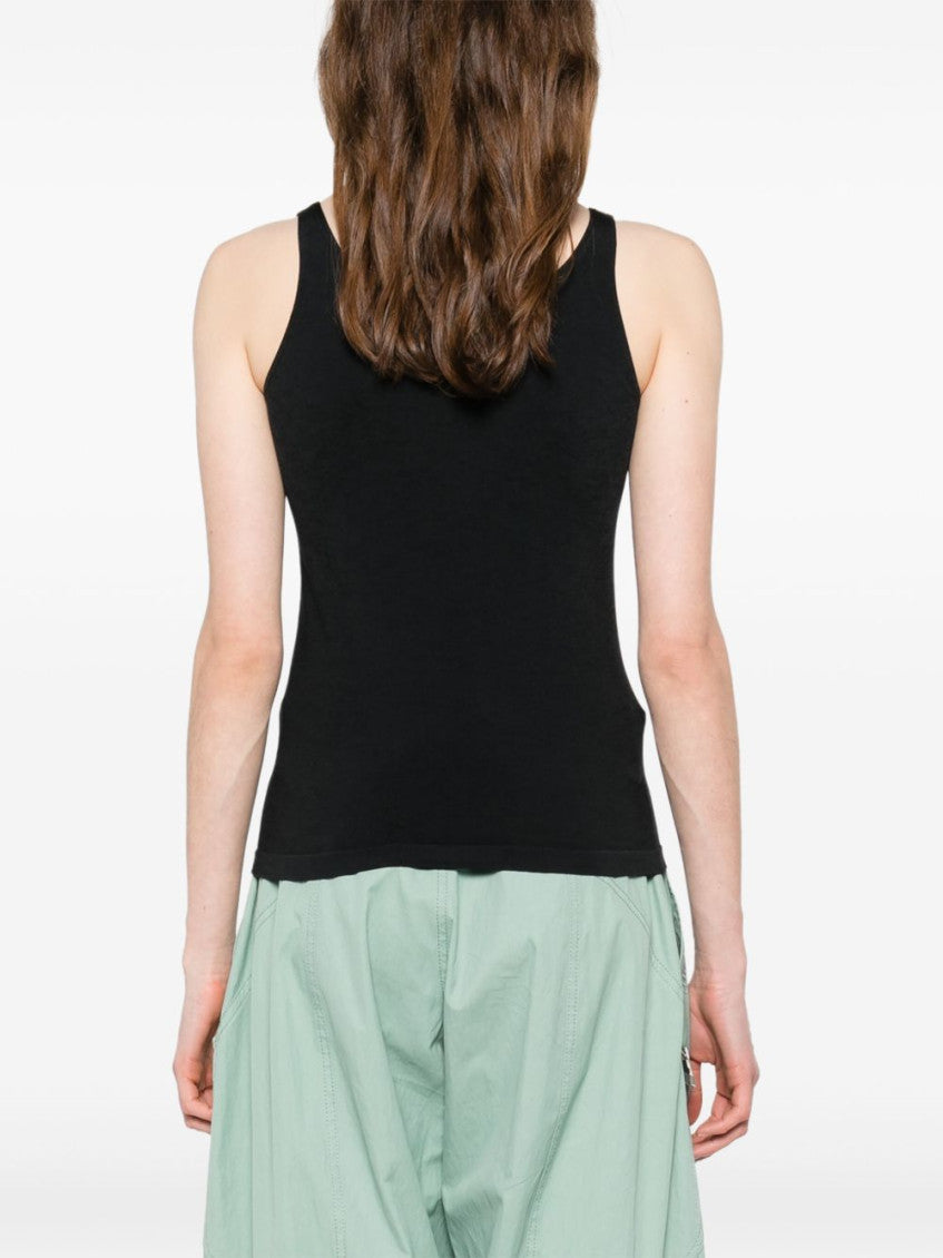 Black Cotton Blend Tank Top 3