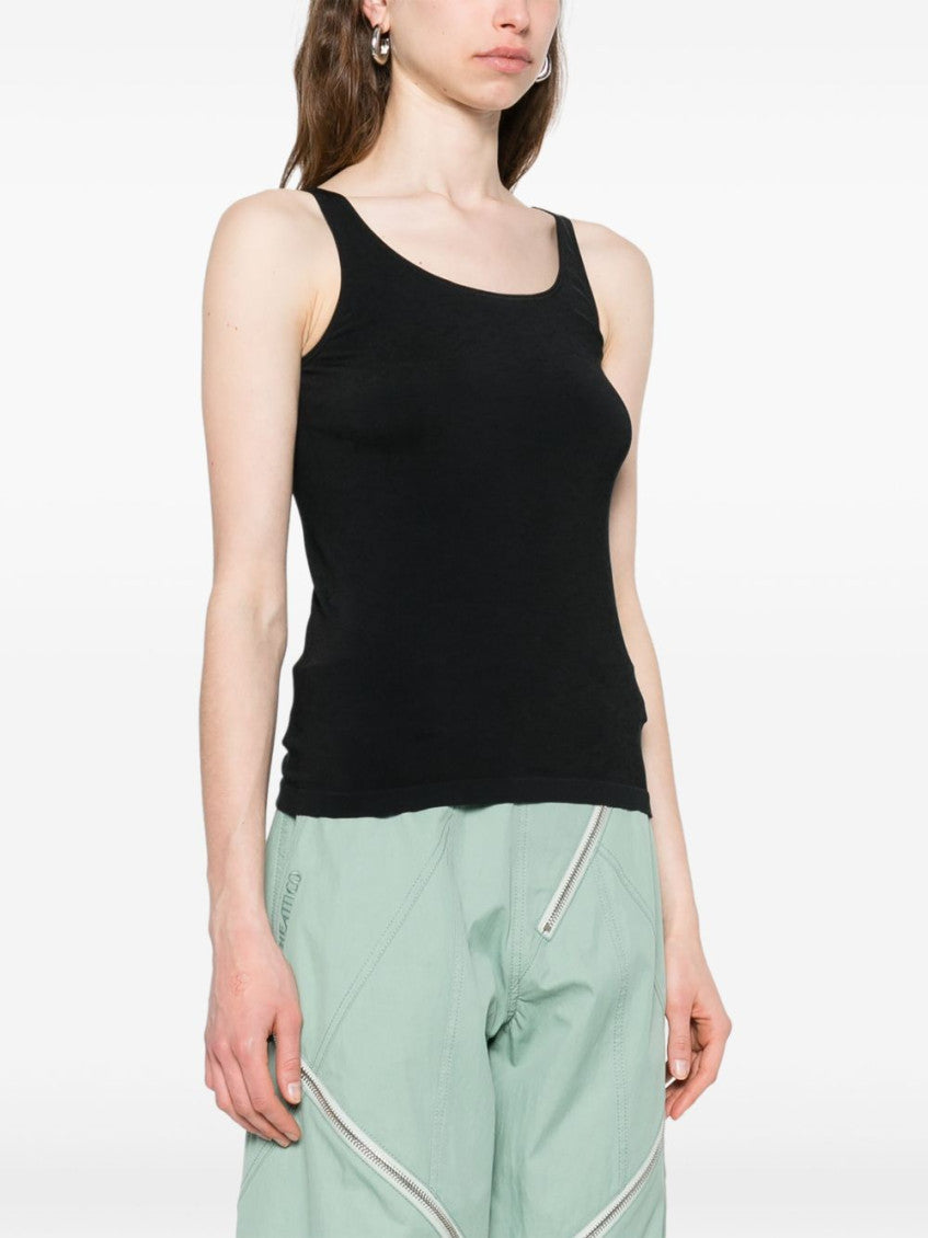 Black Cotton Blend Tank Top 4