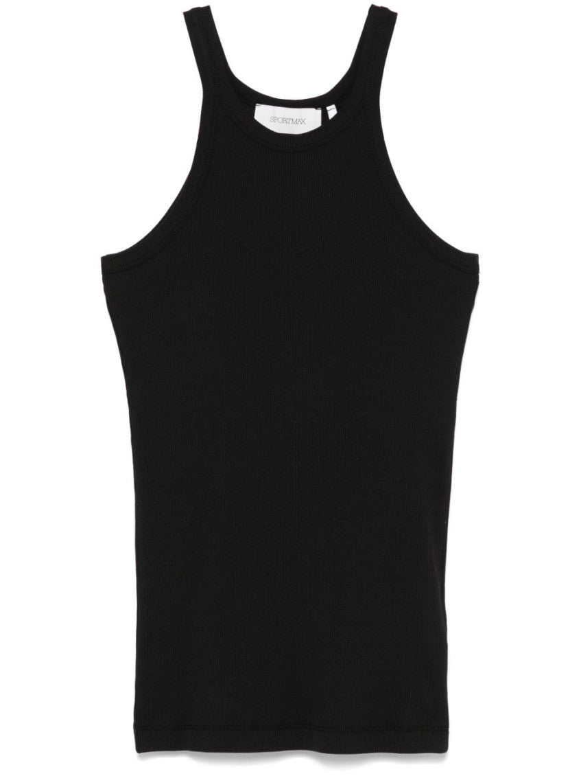 Black Cotton Sleeveless Top 1