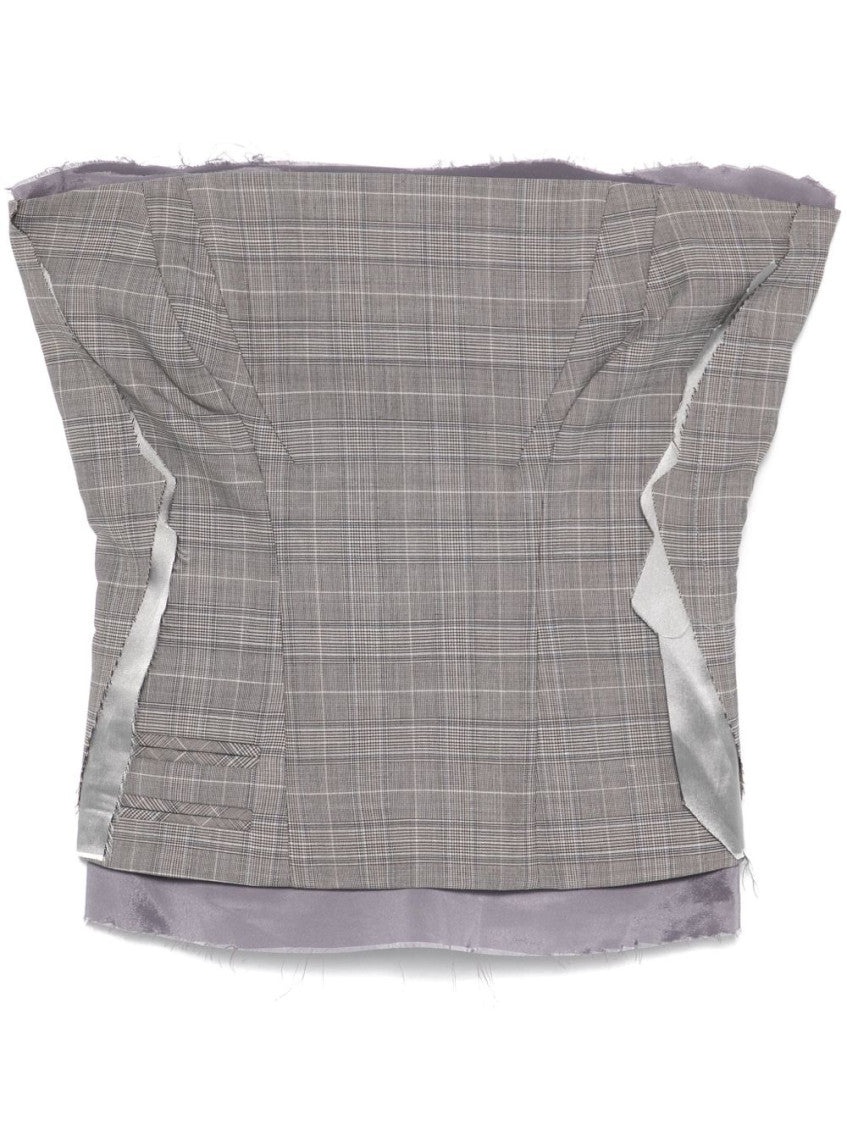Grey Plaid-check Corset 1