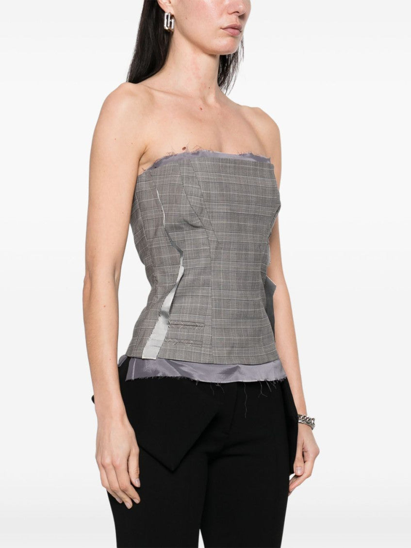 Grey Plaid-check Corset 2