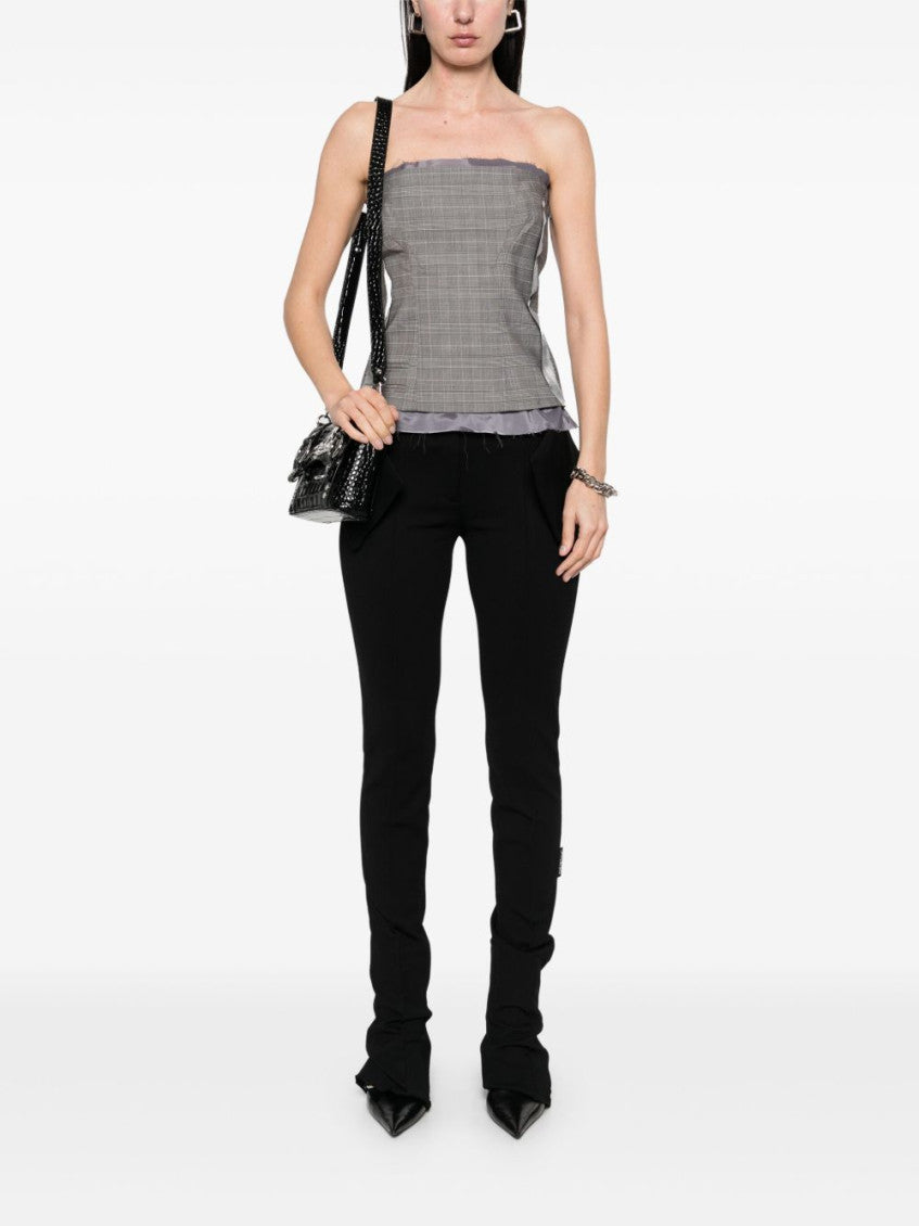 Grey Plaid-check Corset 4
