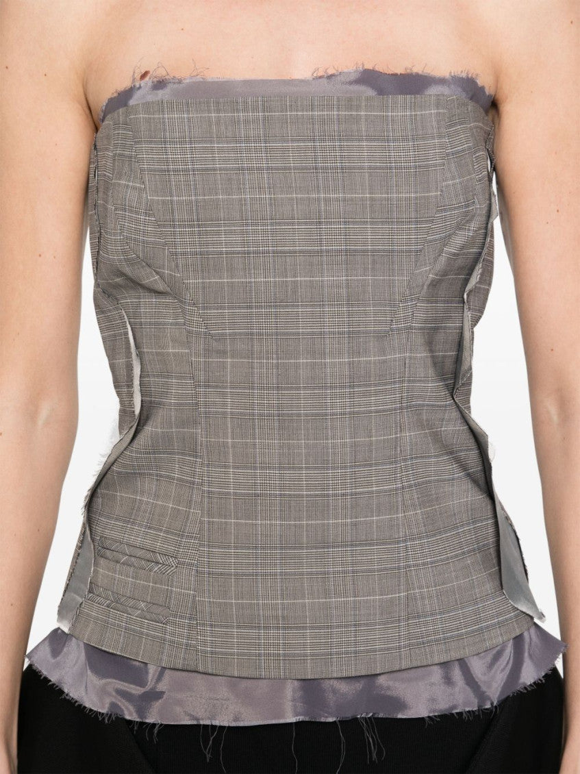 Grey Plaid-check Corset 5