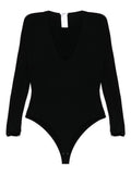 Black V-necked bodysuit 1