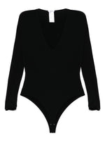 Black V-necked bodysuit 1