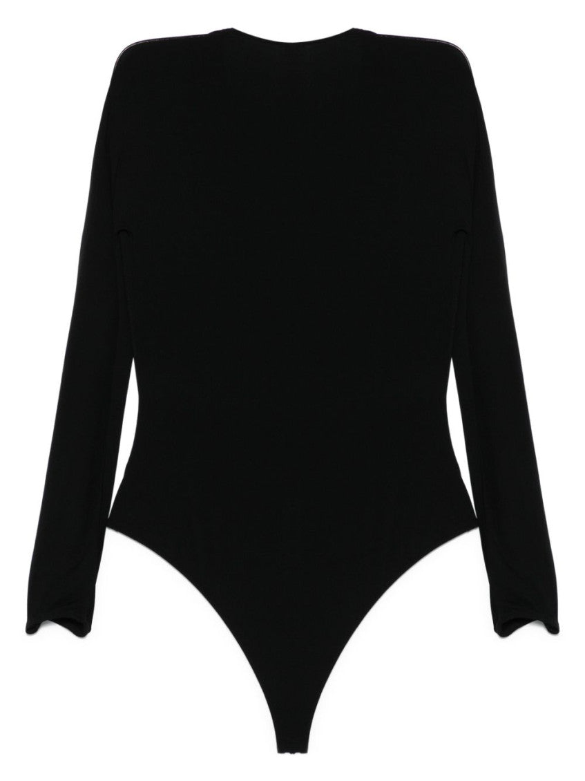 Black V-necked bodysuit 3