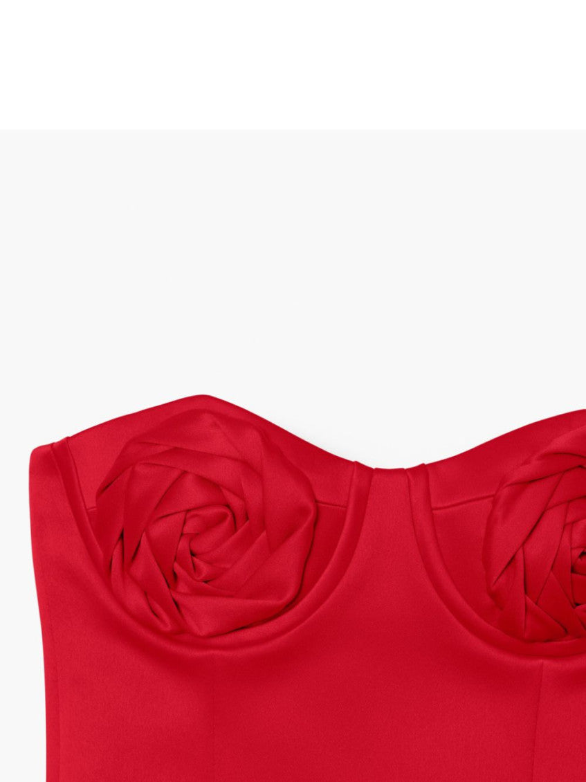 Red The Duchess Satin Rose Corset 2