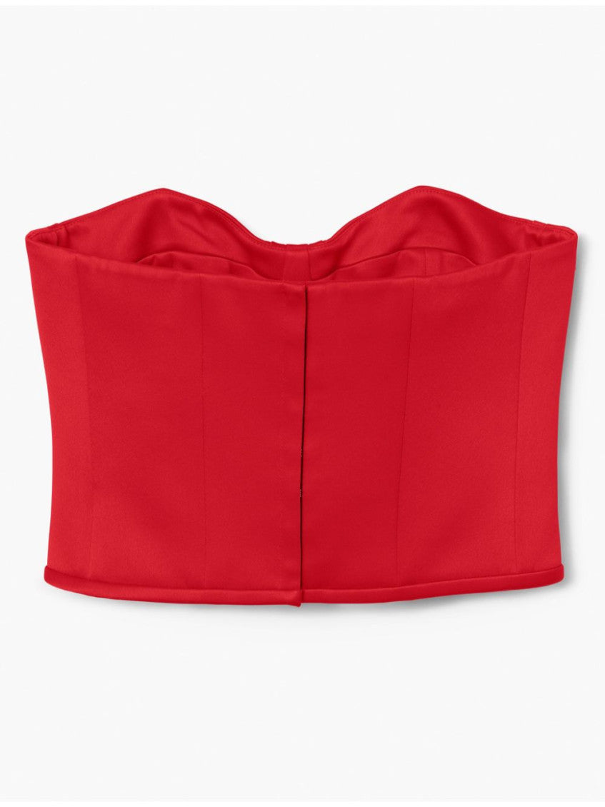 Red The Duchess Satin Rose Corset 3