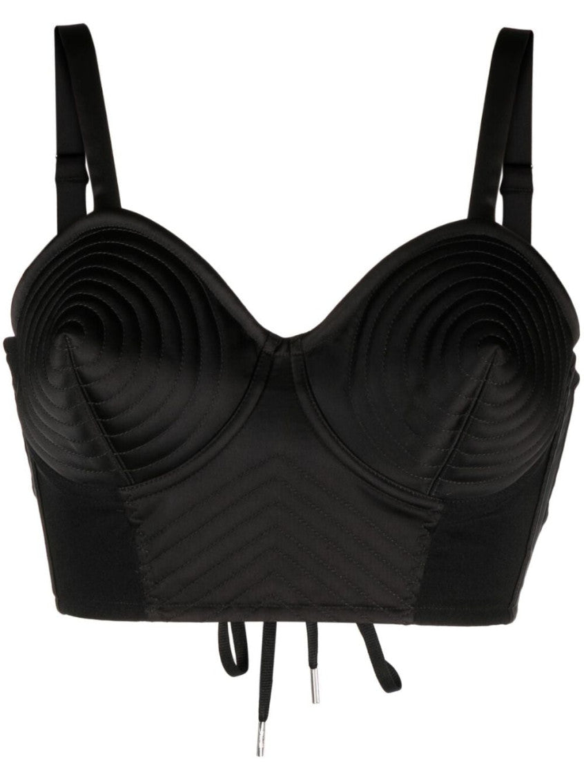 Black Conical corset cropped top 1