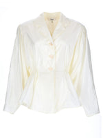 White Solid Notched Lapel Top 1
