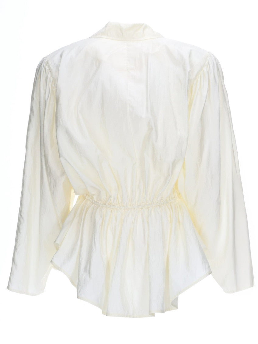 White Solid Notched Lapel Top 2