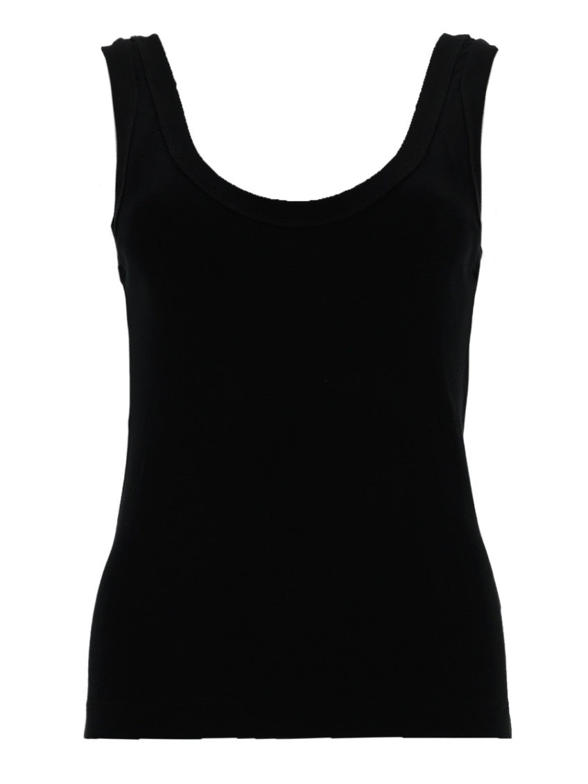 Black Solid Scoop Neck Top 1