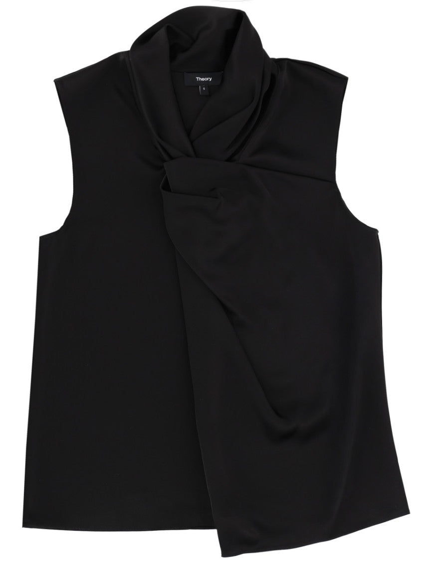 Black Solid Cowl Neck Top 1