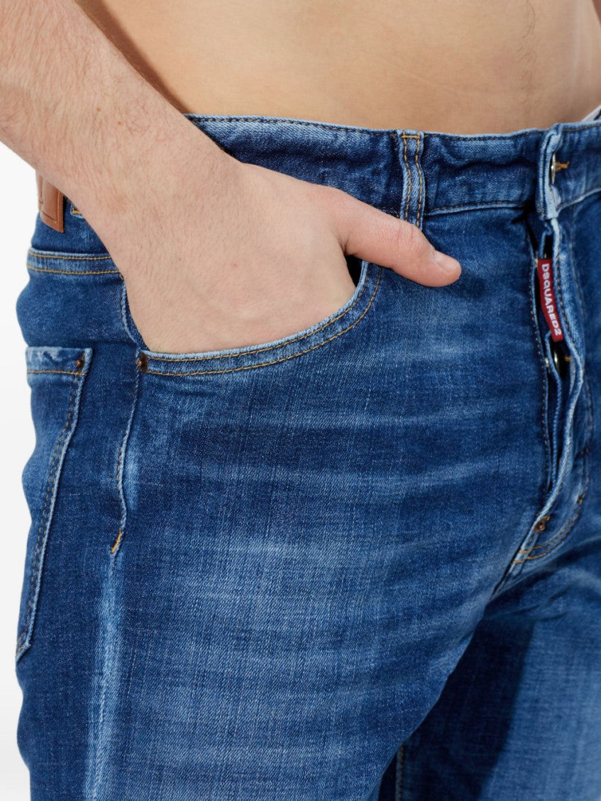 Blue Straight High Rise Jeans 4