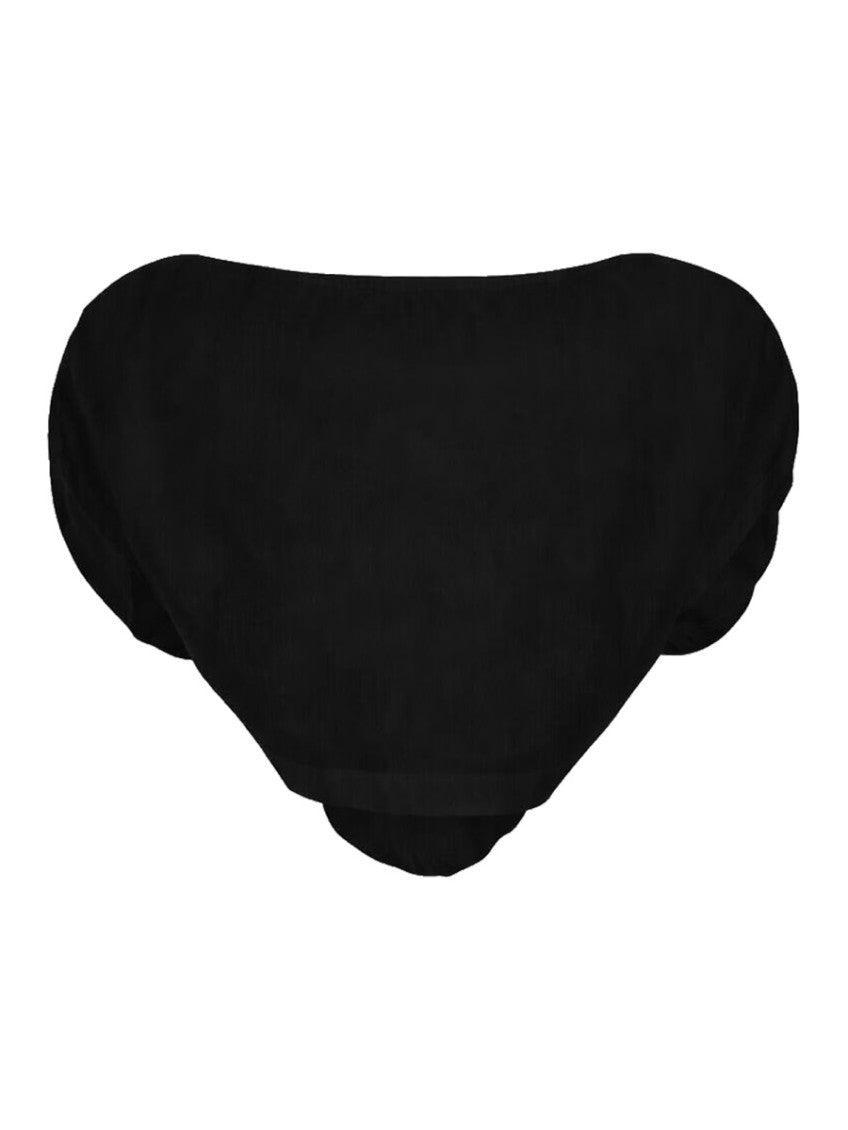 Black Solid Round Neck Top 2