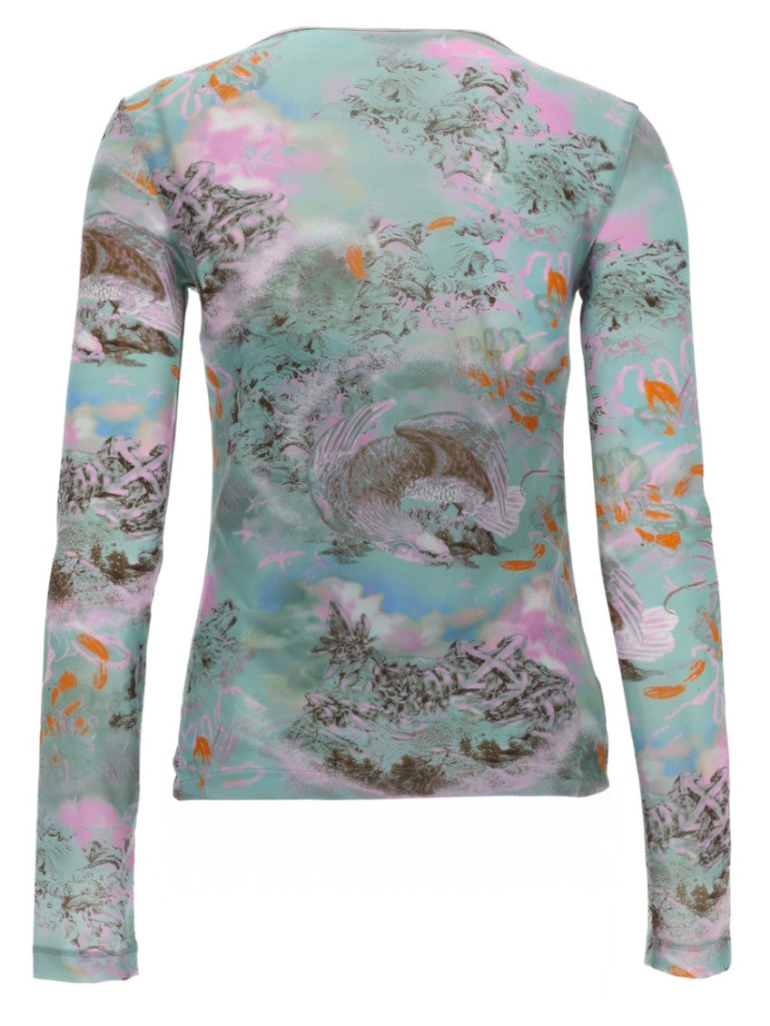 Multicolor Printed Round Neck Top 2