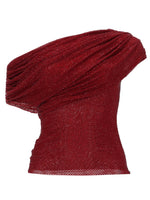 Red Embellished One Shoulder Top 1