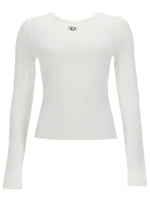White Solid Crew Neck Top 1