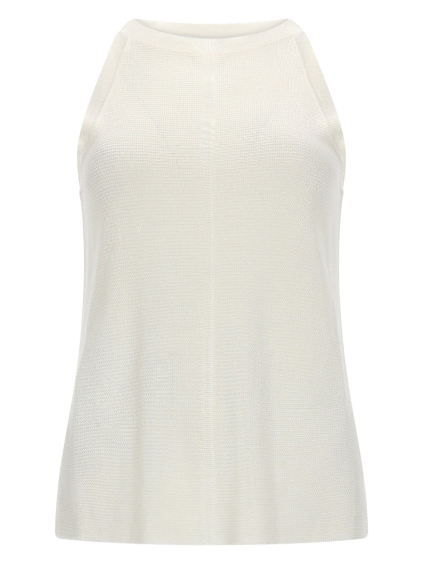 White Solid Halter Neck Top 1